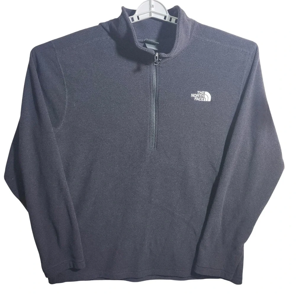 The North‎ Face Mens XXL Black Textured Fleece 1/4 Zip Pullover NF0A3YR1JK3